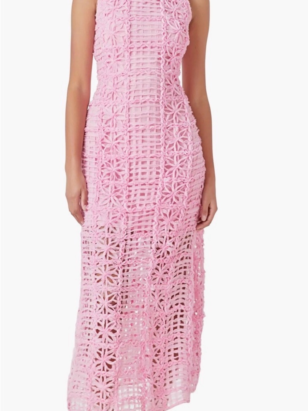 Endless Rose Pink Crochet Maxi Dress